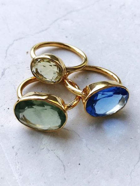 Oval Chunky Ring Dark Blue – TJE