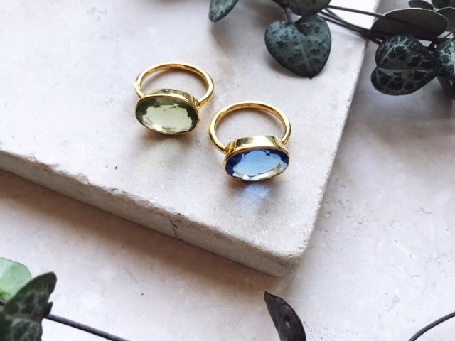 Oval Chunky Ring Dark Blue – TJE