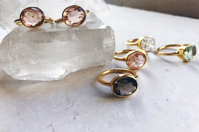 Oval Chunky Ring Dark Blue – TJE