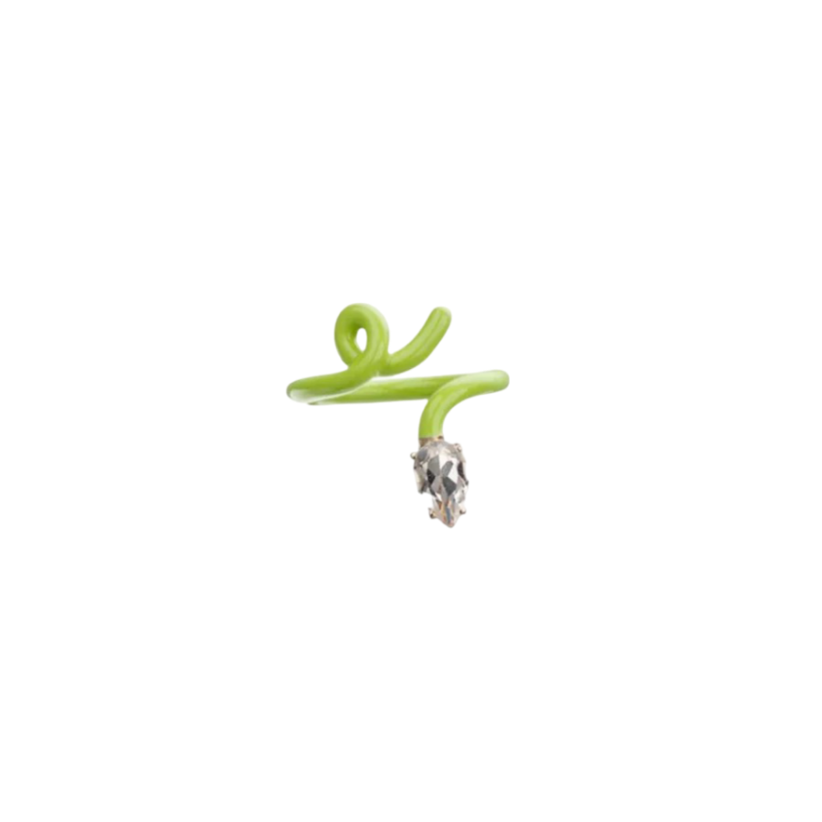 BABY VINE TENDRIL RING IN LIME GREEN – TJE