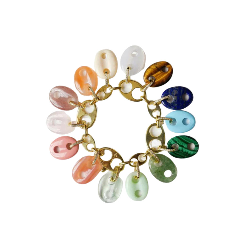 Coral and Diamond Mariner Link Charm – TJE