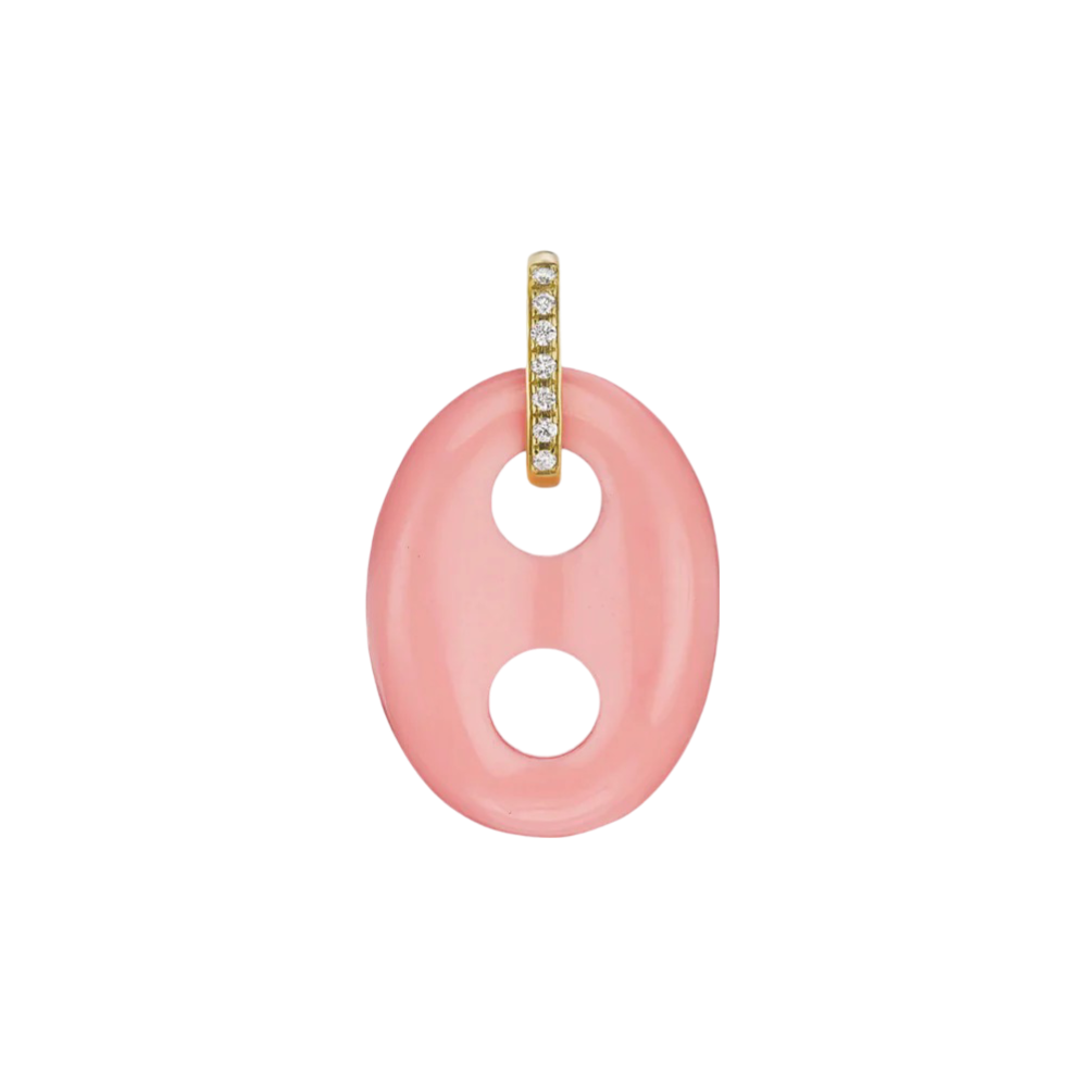 Coral and Diamond Mariner Link Charm – TJE