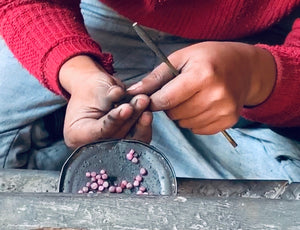 Dirty hands while making jewelry.