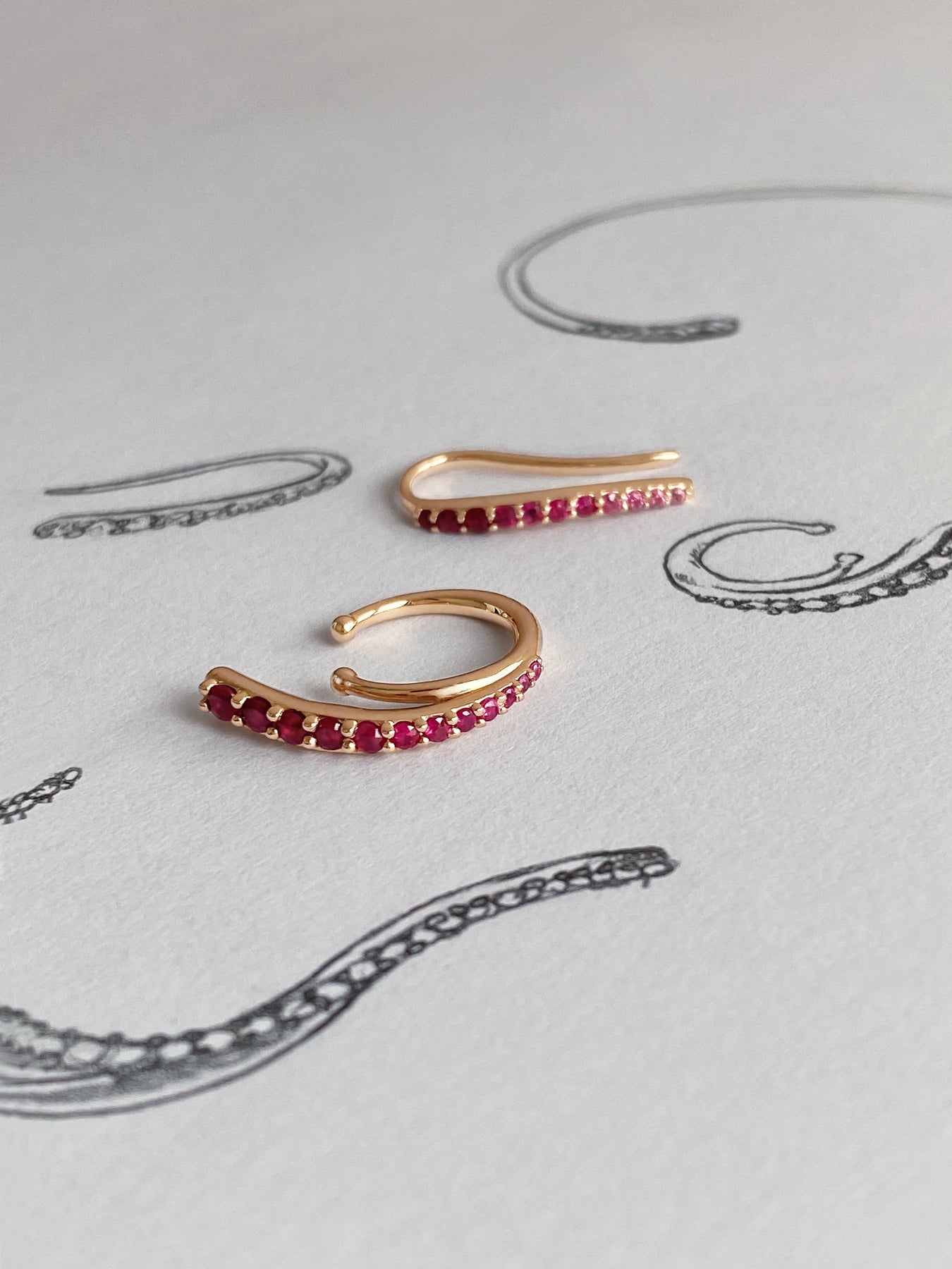 Ruby Ocean Tide Ear Jewel – TJE