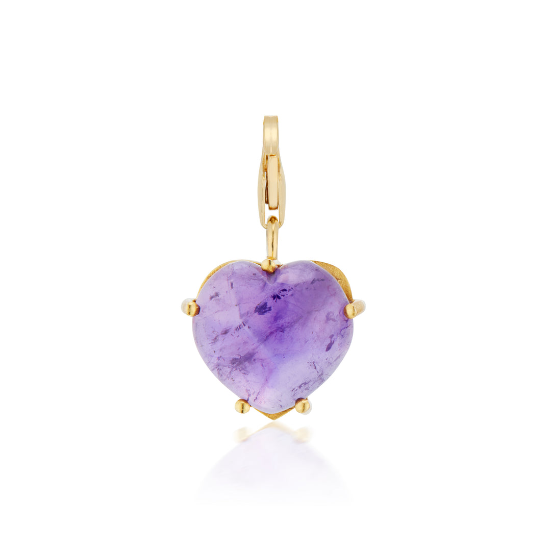 MAYU　ハートチャーム　mini アメジスト Mini Heart Amethyst – TJE