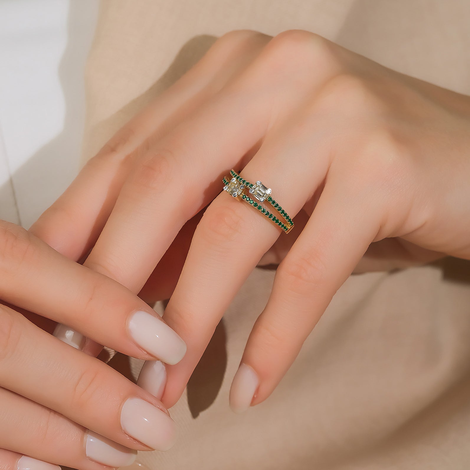 Dualitas Rings Mirage Duality Ring Emeralds – The Jewelry Edit