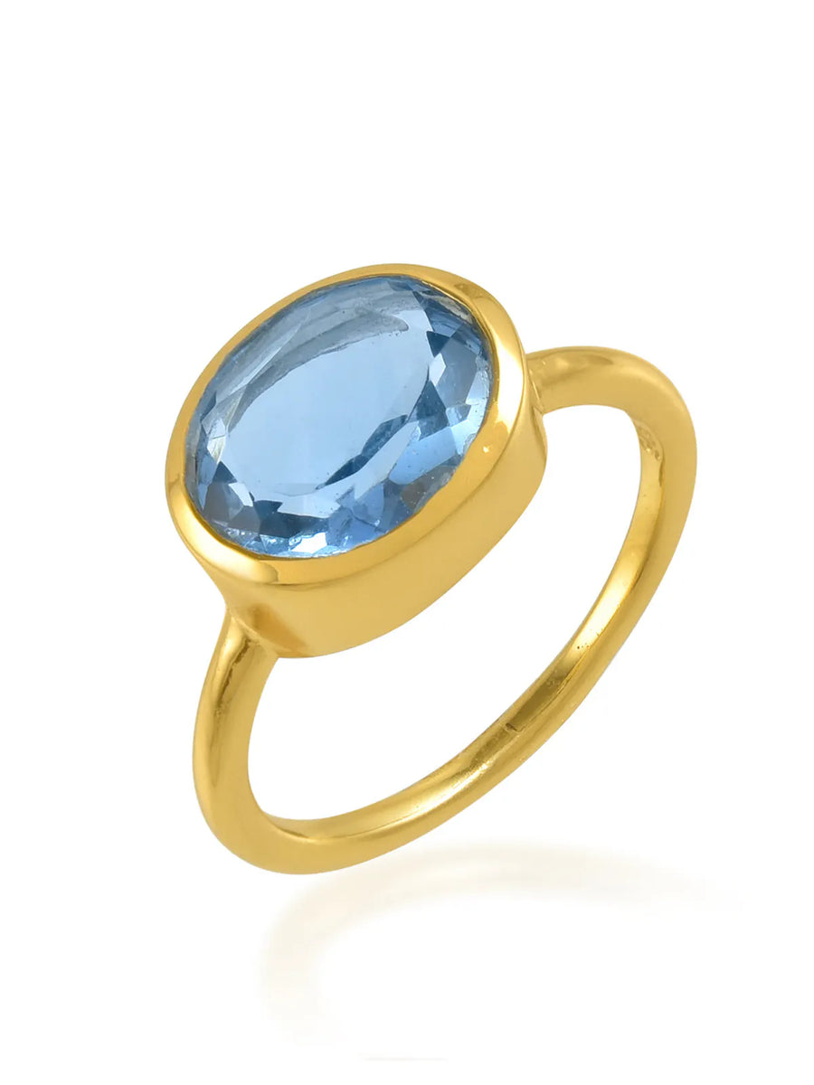 Oval Chunky Ring Dark Blue – TJE