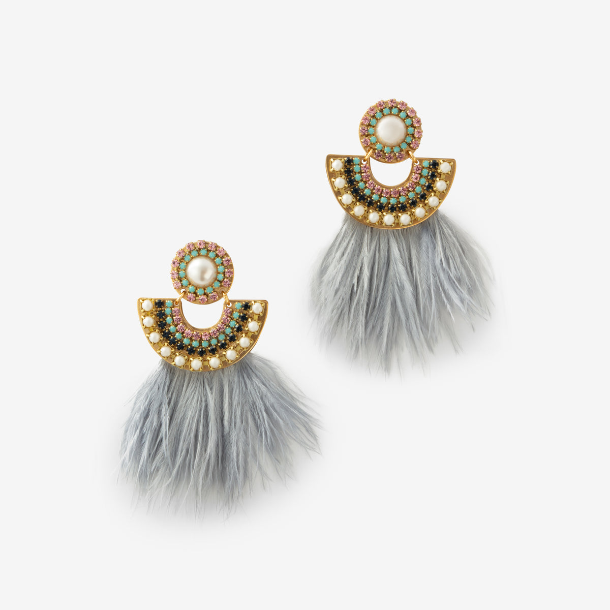 Crystal and Feather Chandeliers Earrings | The Jewelry Edit